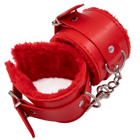 red fluffy handcuffs